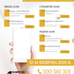 Plan telefonicznych dyżurów w ośrodku: 12 – 14 sierpnia 2020 r.