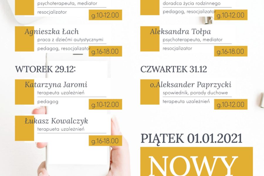 Dyżury – 28.12.2020-01.01.2021
