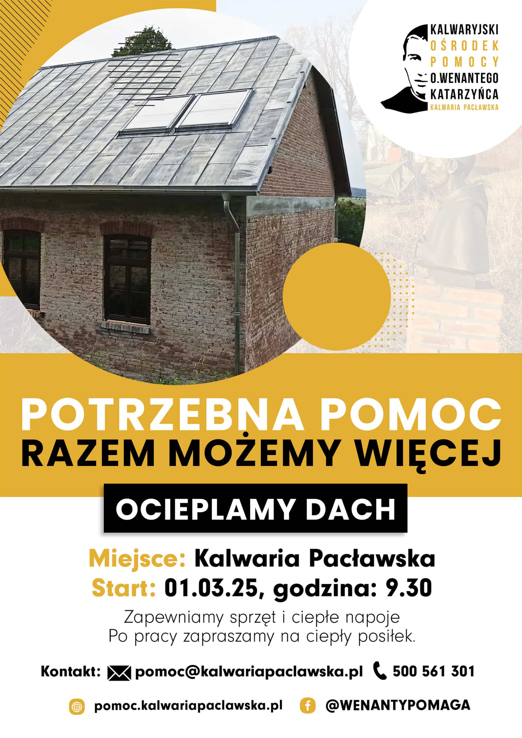 Organizujemy prace wolontaryjne przy ocieplaniu dachu dla nowego budynku KOP