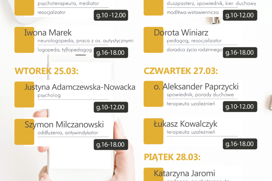 Dyżur telefoniczny – 24-28.03.2025